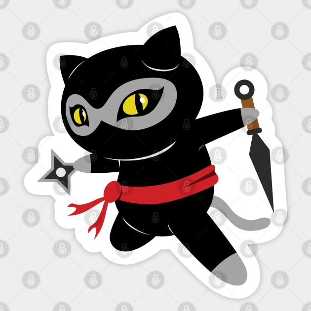 Ninja Cat Strikes! Sticker by The Toku Verse